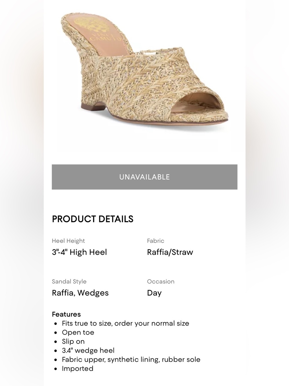 Vince Camuto Tan Woven Open-Toe Wedge Mules